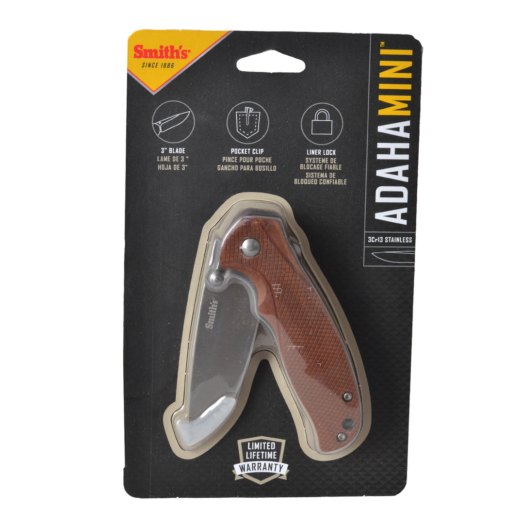 Adaha 3" Blade Natural Wood Handle Mini Folding Knife