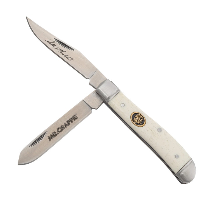 Mr. Crappie® Trapper 2-Blade Pocket Knife (White)
