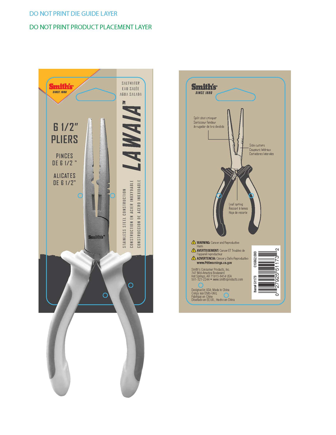 Lawaia 6 1/2" Stainless Steel Angler Pliers (Carded)