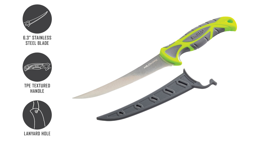 Mr. Crappie® 6" Curved Slab Sticker Fillet Knife