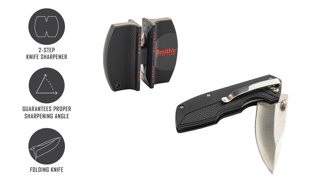 EdgeSport 2pc Folding Knife Combo Kit w/ 2-Step Sharpener