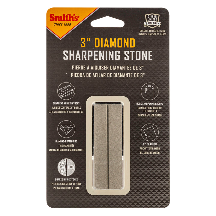 3" Dual Grit Diamond Sharpening Stone w/Pouch
