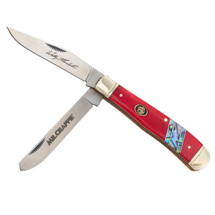 Mr. Crappie® Trapper Collector Series Folding Pocket Knife (Red)